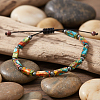 Adjustable Dyed Natural Imperial Jasper Cuboid Braided Bead Bracelets for Women SW5037-3
