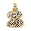 Brass Micro Pave Cubic Zirconia Pendants ZIRC-P121-01G-Z-1