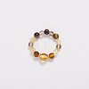 Adjustable Natural Tiger Eye Bead Finger Rings FS-WGFFDB9-12-1