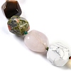 Natural Mixed Stone Nuggets Beaded Necklaces for Women Men NJEW-K388-01H-2