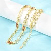 7MM Brass Pave Cubic Zirconia Figaro Chain Necklaces NJEW-D324-05G-01-5