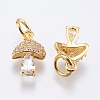 Brass Micro Pave Cubic Zirconia Charms LS-RB-I077-25G-RS-2