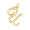 Brass Micro Pave Clear Cubic Zirconia Pendants CU-CBA7939-01U-G-2