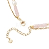 Natural Rose Quartz Heishi Beads and Rice Natural Pearl Beaded Double Layer 304 Stainless Steel Starfish Pendant Necklaces NJEW-JN05847-03-5