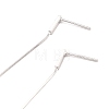 Rhodium Plated 925 Sterling Silver Long Chain Dangle Stud Earrings EJEW-P195-02P-2