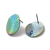 Ion Plating(IP) 304 Stainless Steel Stud Earrings Findings STAS-B041-06MC-1