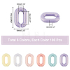 600Pcsc 6 Colors Spray Painted Acrylic Linking Rings MACR-CA0001-18-2