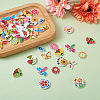 Mega Pet 300Pcs 6 Style Painted Poplar Wood Buttons FIND-MP0001-08-7