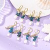 Ocean Brass Leverback Earrings EJEW-JE07463-1