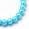 Baking Paint Pearlized Glass Pearl Round Bead Strands HY-Q003-14mm-48-2