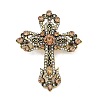 Cross Alloy Rhinestone Brooches JEWB-Q006-02A-2