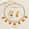 Ethnic Style Brass Micro Pave Cubic Zirconia Filigree Fan Pendant Necklace & Stud Earrings Sets for Women KU3704-2