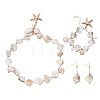 Shell Beaded Charm Bracelets and Rhombus Dangle Earrings and Pendant Necklaces for Women SJEW-ME0001-11-1