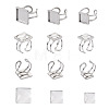 1 Box 9Pcs 304 Stainless Steel Cuff Pad Ring Settings DIY-PJ0001-11-9