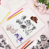 CRASPIRE 4 Sheets 4 Styles Custom PVC Plastic Clear Stamps DIY-CP0010-07-4