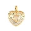 Brass Micro Pave Clear Cubic Zirconia Pendants CU-CBA9B49-01A-G-1