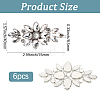 6Pcs Flower Glitter Hotfix Glass Rhinestone DIY-GF0014-62A-2