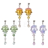 3 Pairs Jellyfish 304 Stainless Steel Shell Pearl Dangle Stud Earrings EJEW-TA00773-2