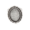 Vintage Adjustable Iron Finger Ring Components Alloy Cabochon Bezel Settings PALLOY-Q300-25AS-NR-3