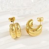 304 Stainless Steel C-Shaped Stud Earrings EJEW-S272-01G-3