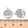 304 Stainless Steel Flat Round with Laser Cut Tree of Life Charms STAS-L022-512P-3