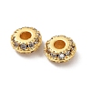 Brass Micro Pave Clear Cubic Zirconia Beads KK-C253-11G-2