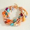 Exaggerated Bohemia Resin Round Teardrop Multi-Strand Handmade Beaded Necklaces for Women FS-WGE26D9-01-4
