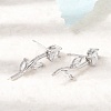 Brass Micro Pave Cubic Zirconia Stud Earrings KK-CBA8324-20P-05-1