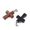 Natural & Synthetic Mixed Stone Cross Pendants G-M454-02-2