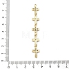 Brass Micro Pave Clear Cubic Zirconia 5 Cross Links Connector Charms KK-H539-15G-4