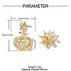Brass Pave Clear Cubic Zirconia Pendants CU-OY001-10G-2