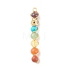 Chakra Natural & Synthetic Gemstone Copper Wire Wrapped Big Pendants PALLOY-JF01622-3