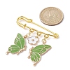 Butterfly & Flower Charm Alloy Enamel Brooches for Women JEWB-BR00144-03-3