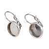 Tarnish Resistant Flat Round Tray Smooth Surface 304 Stainless Steel Leverback Earring Findings STAS-R065-65-3