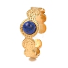 Round Natural Lapis Lazuli Finger Rings RJEW-Q822-24G-02-1