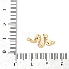 Brass Micro Pave Clear Cubic Zirconia Connector Charms KK-G526-02G-3