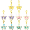10Pcs 5 Colors Alloy Enamel Pendant Decorations HJEW-YW00459-1