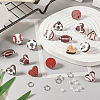 16Pcs 8 Style Baseball & Oval with Rugby & Heart Wood Stud Earring Findings WOOD-TA0001-95-6