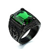 316L Stainless Steel & Cubic Zirconia Men's Vintage Carved Finger Rings FS-WG82D33-76-1