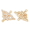 Brass Micro Pave Clear Cubic Zirconia Connector Charms CU-CBA7BFE-03D-G-2