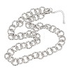 12MM 304 Stainless Steel Textured Ring Link Chain Necklaces for Women NJEW-Z115-11P-5