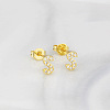 Brass Clear Cubic Zirconia Stud Earrings WGC2A80-19-1