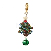 Christmas Tree Glass Seed Beads & Natural Tiger Eye Pendant Decorations HJEW-MZ00075-3