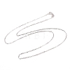 Anti-Tarnish Rhodium Plated 925 Sterling Silver Cable Chains Necklace for Women STER-I021-08A-P-1