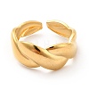 Ion Plating(IP) 304 Stainless Steel Twist Rope Open Cuff Ring for Women RJEW-F131-17G-2