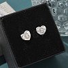 Rack Plating Brass Micro Pave Clear Cubic Zirconia Stud Earrings EJEW-K299-01P-G-1