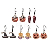 Halloween Alloy Enamel Dangle Earrings EJEW-JE06063-1