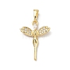 Brass Micro Pave Clear Cubic Zirconia Pendants KK-H255-16A-G-1