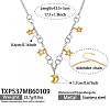 Two Tone 316L Surgical Stainless Steel Moon and Star Pendant Necklaces for Women WGEC730-02-1