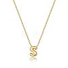 Brass Initial Pendant Box Chain Necklaces for Women FS-WG5C822-19-1